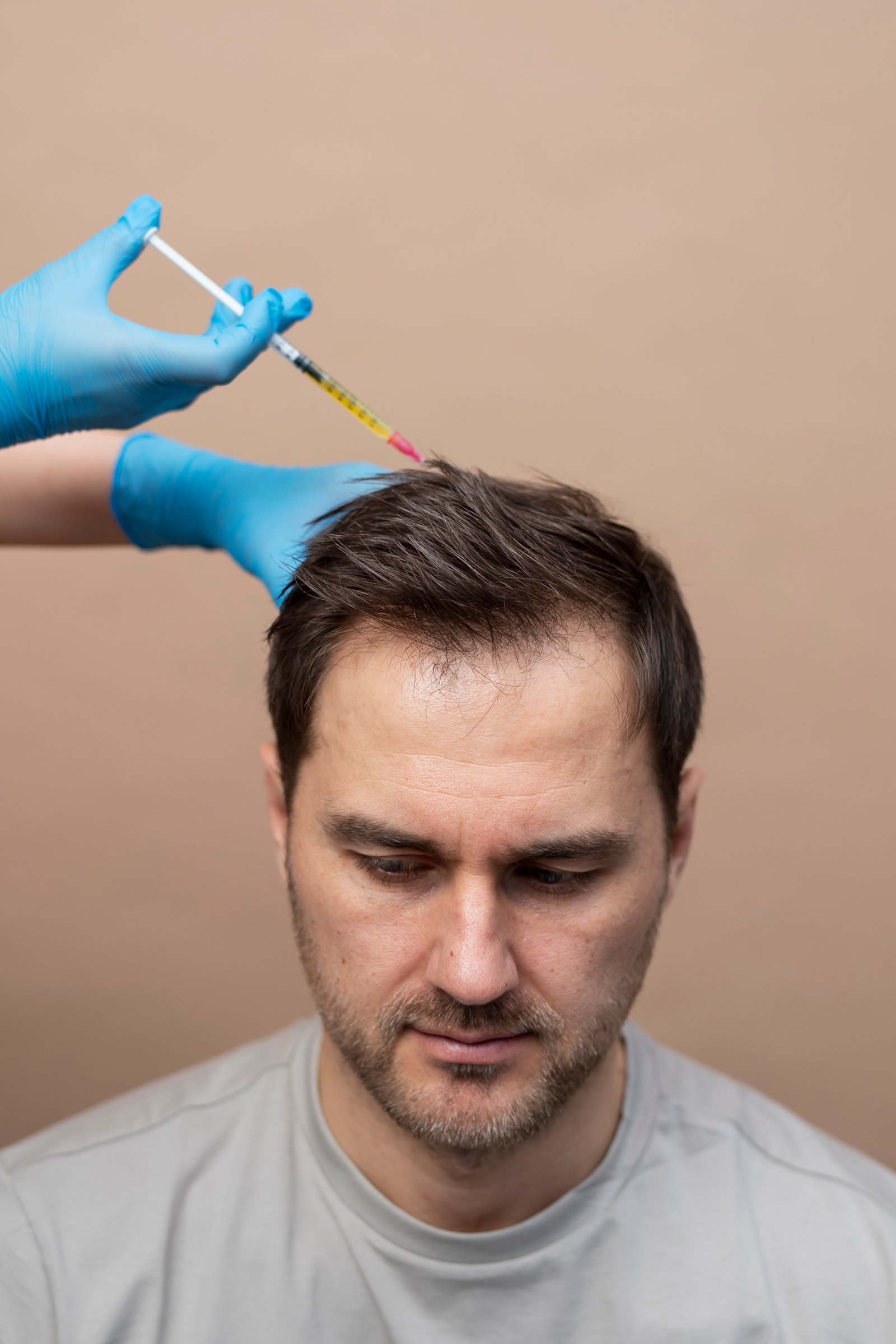 Advanced FUE hair transplant surgery procedure in progress at Hues Aesthetic Clinic Madurai