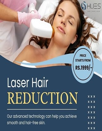 Specialist performing advanced laser hair reduction procedure at Hues Aesthetic Clinic Madurai