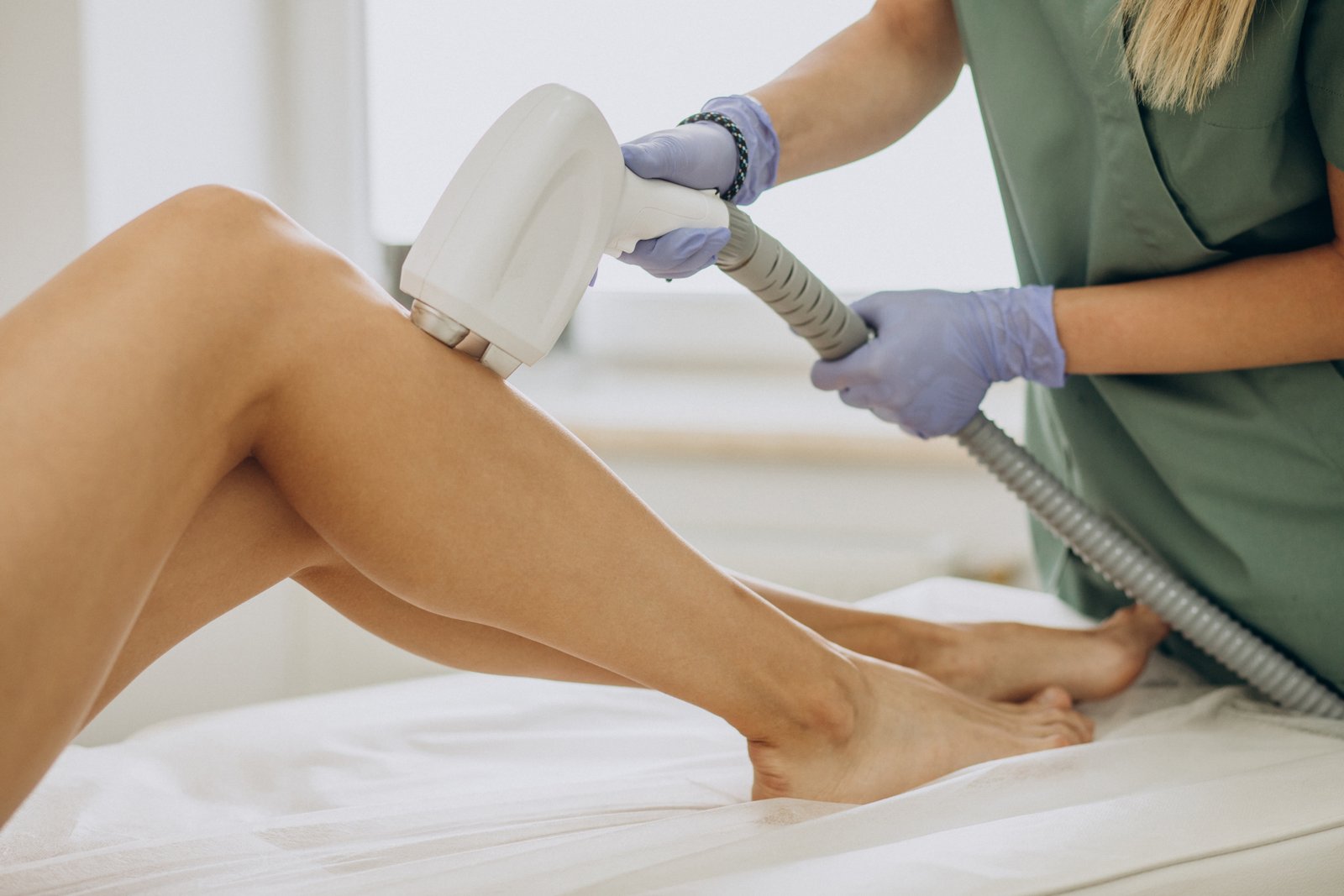 Specialist performing advanced laser hair reduction procedure at Hues Aesthetic Clinic Madurai