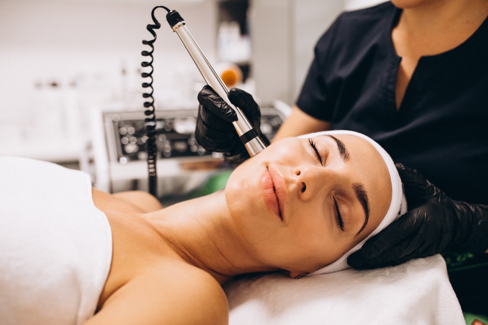 Specialist performing laser skin rejuvenation for radiant skin at Hues Aesthetic Clinic Madurai
