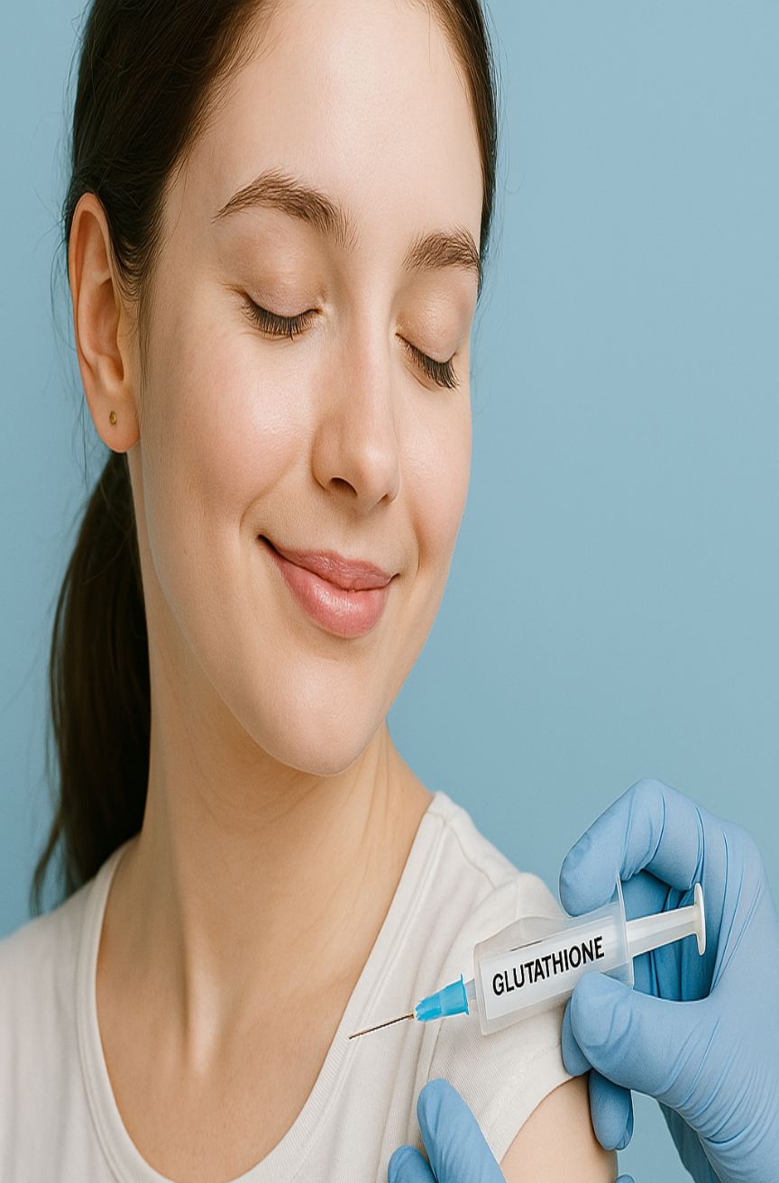 Specialist administering glutathione skin brightening treatment at Hues Clinic Madurai